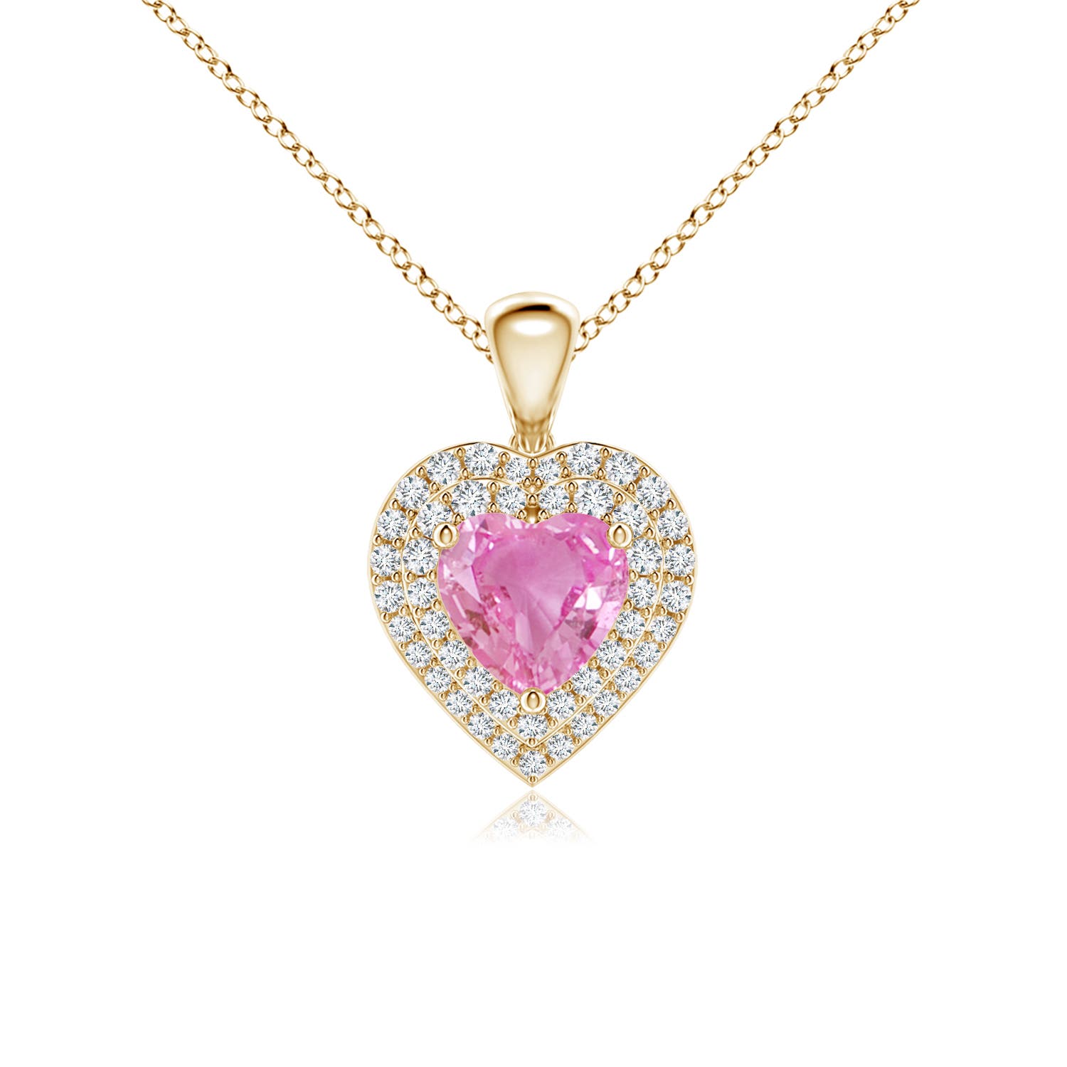 AA - Pink Sapphire / 1.25 CT / 14 KT Yellow Gold