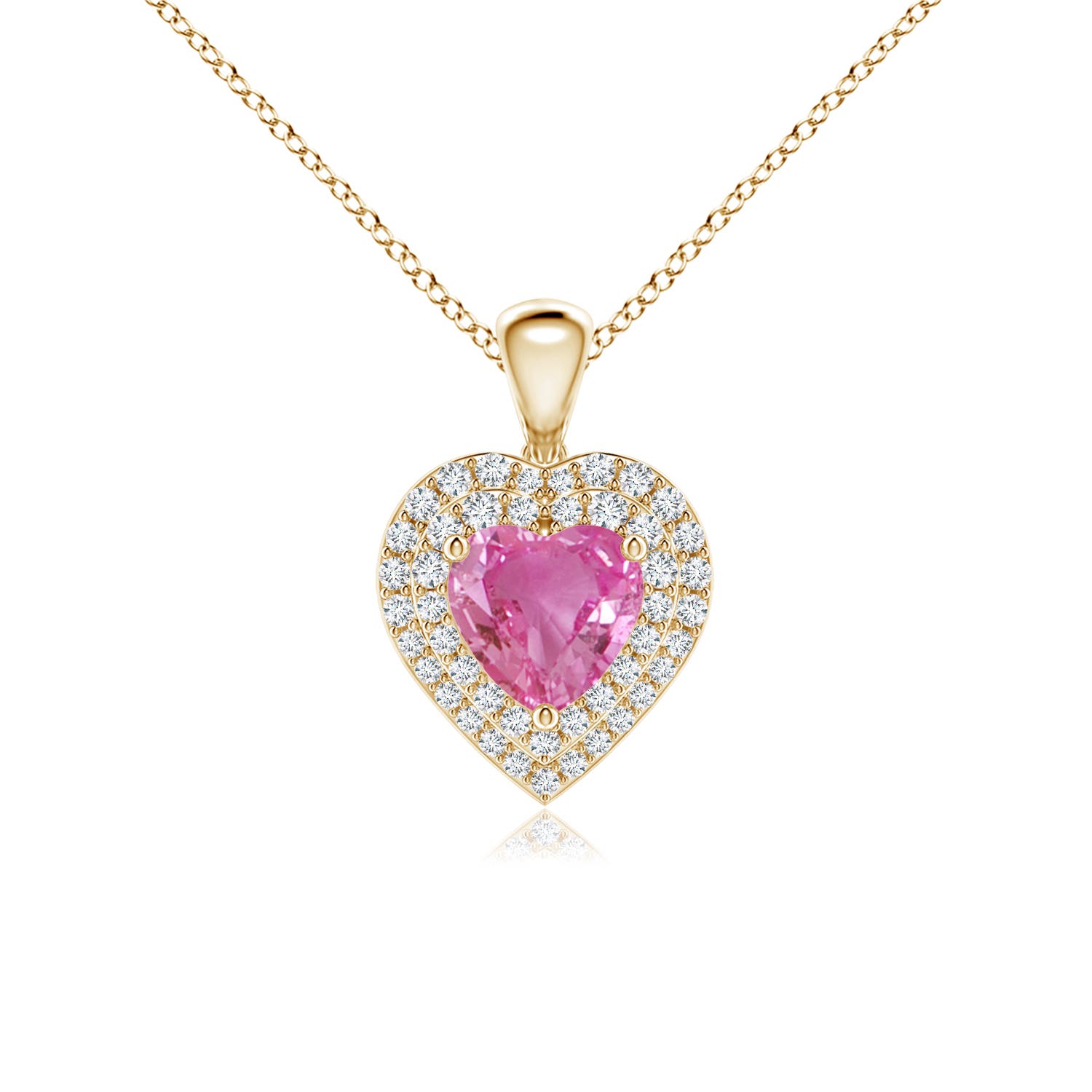 AAA - Pink Sapphire / 1.25 CT / 14 KT Yellow Gold