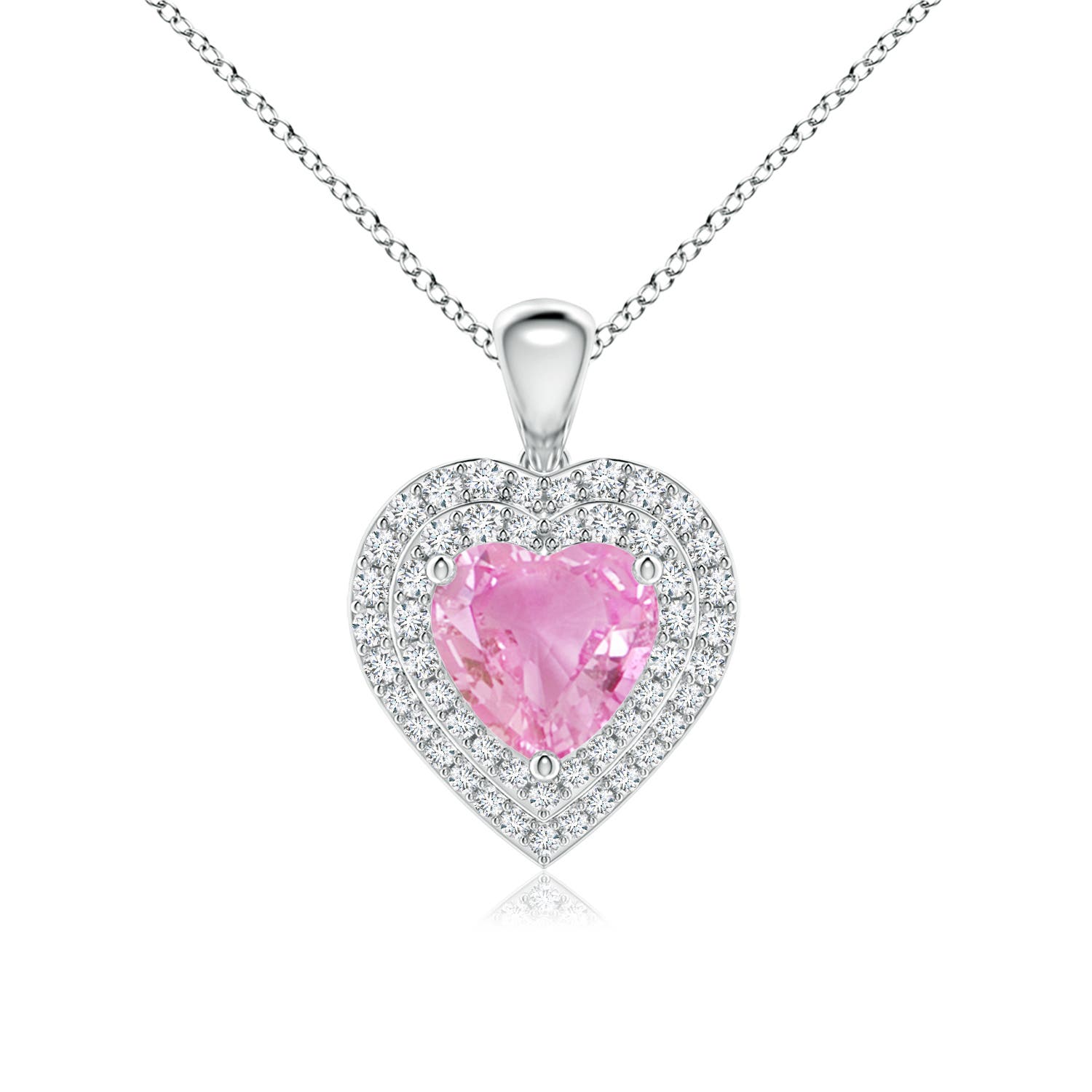 A - Pink Sapphire / 1.93 CT / 14 KT White Gold