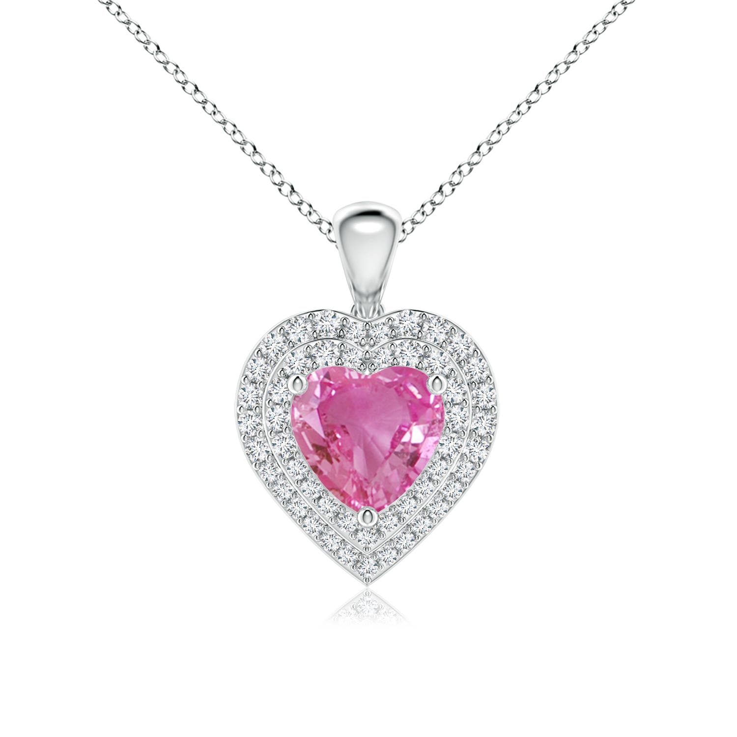 AAA - Pink Sapphire / 1.93 CT / 14 KT White Gold