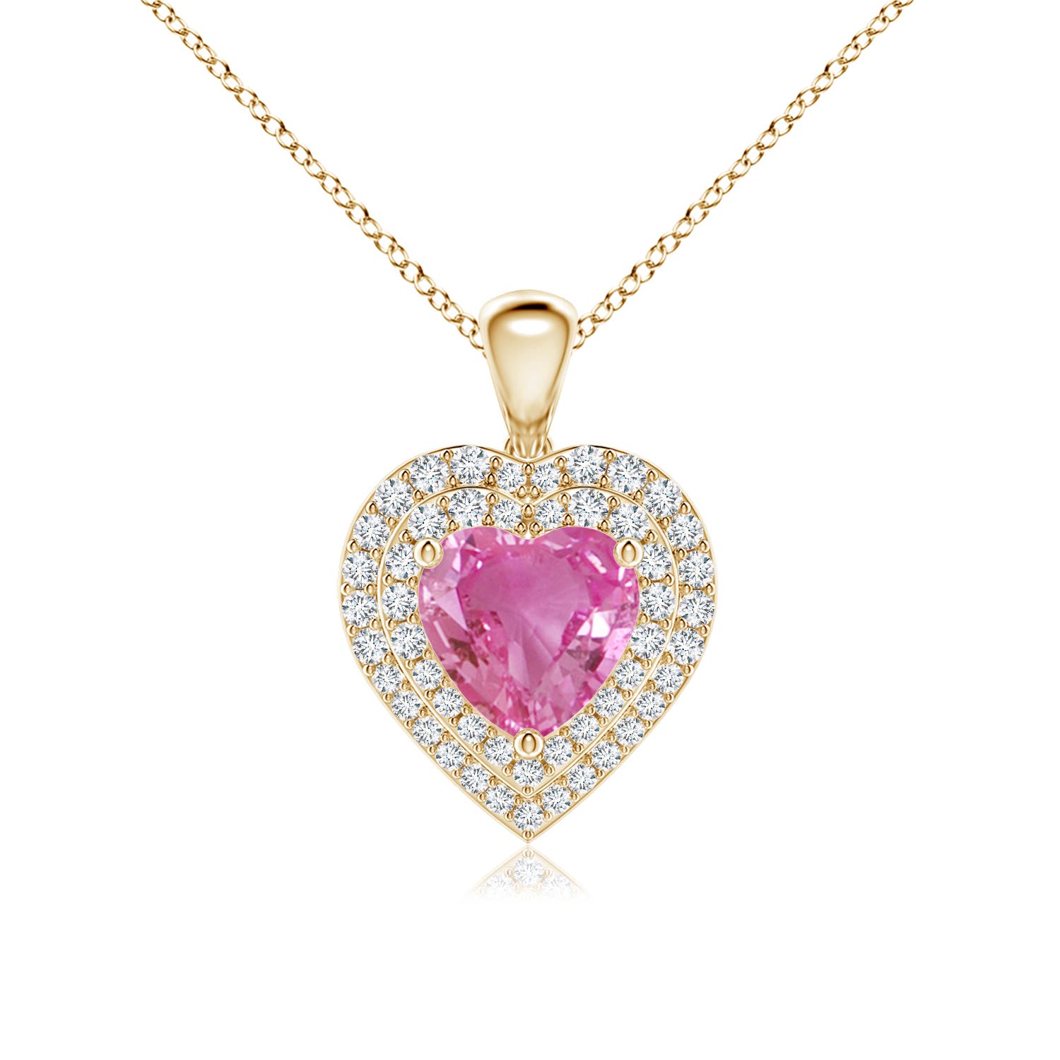 AAA - Pink Sapphire / 1.93 CT / 14 KT Yellow Gold