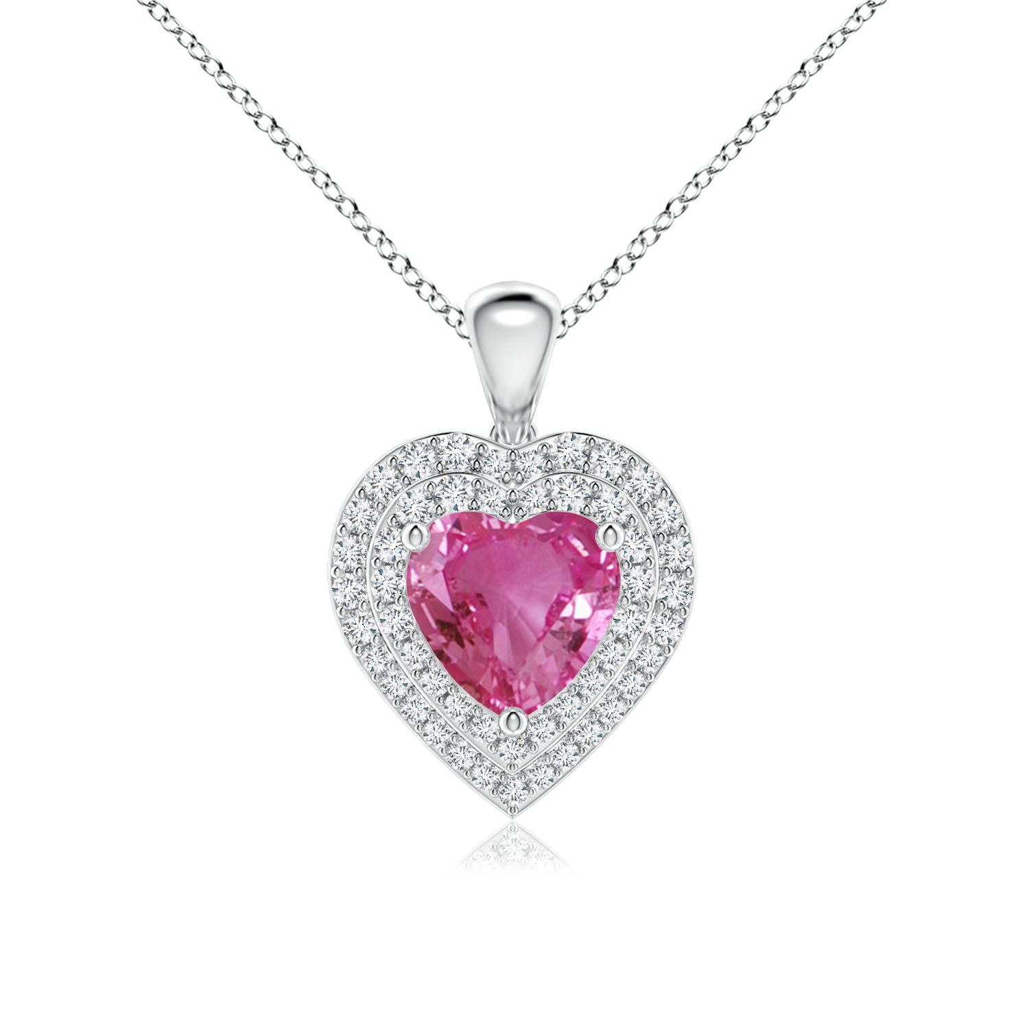 AAAA - Pink Sapphire / 1.93 CT / 14 KT White Gold