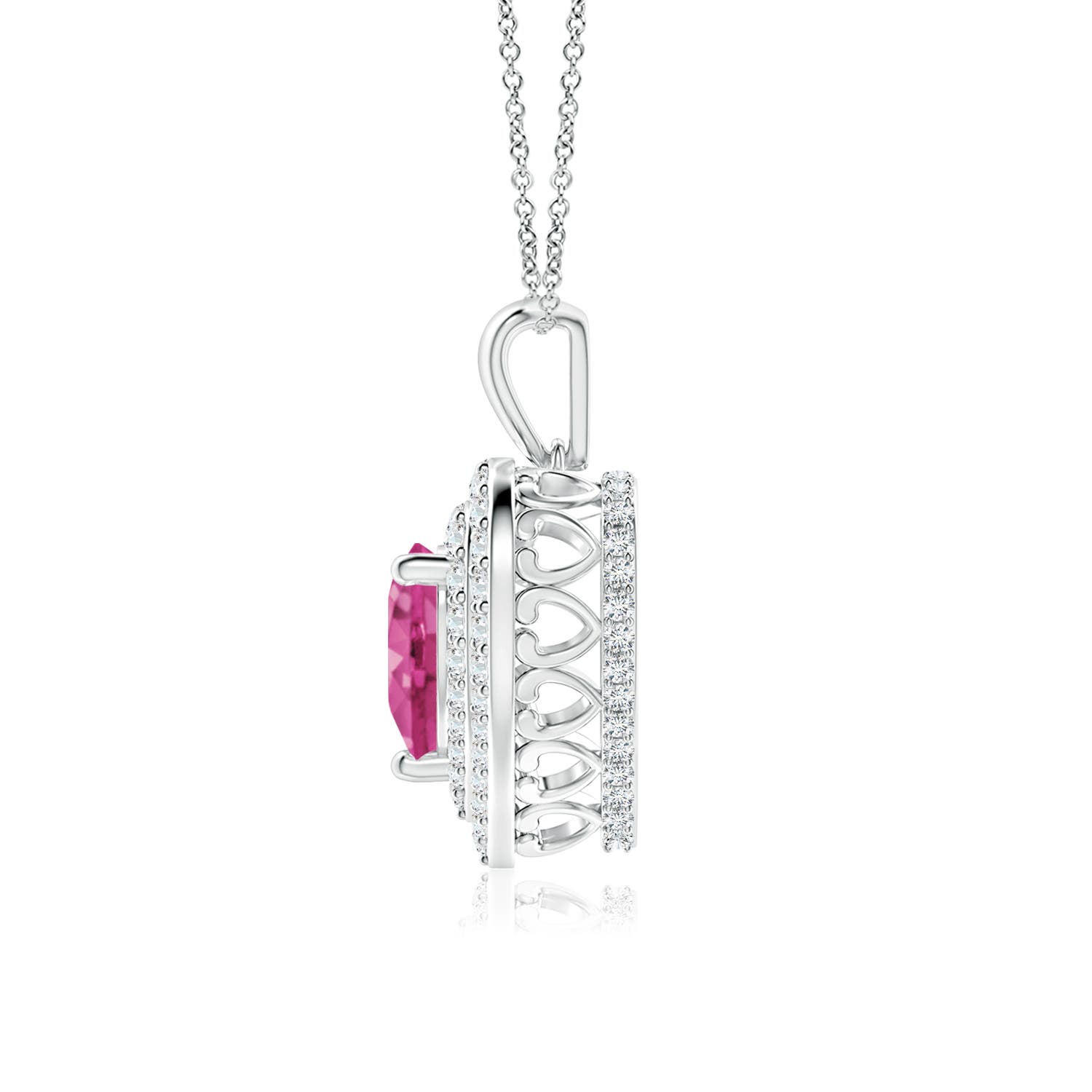 AAAA - Pink Sapphire / 1.93 CT / 14 KT White Gold