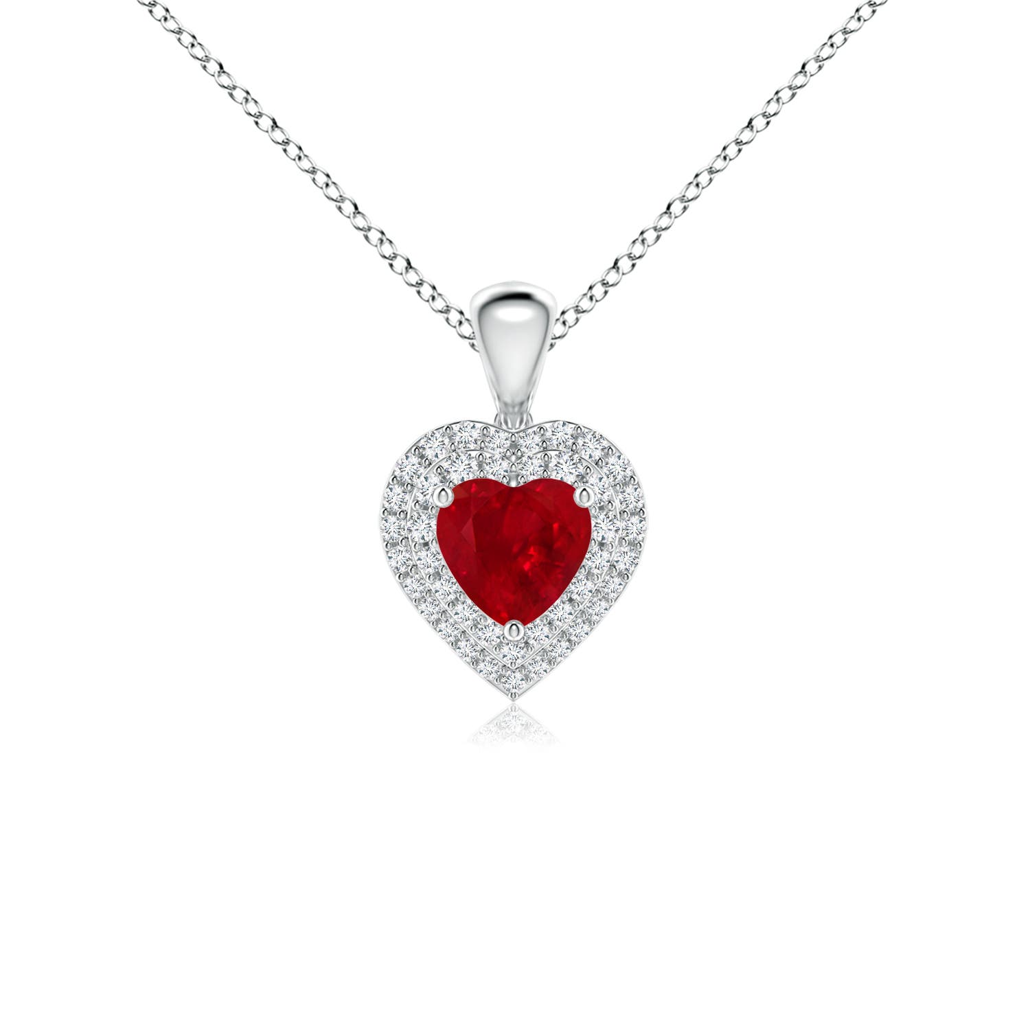 AAA - Ruby / 0.94 CT / 14 KT White Gold
