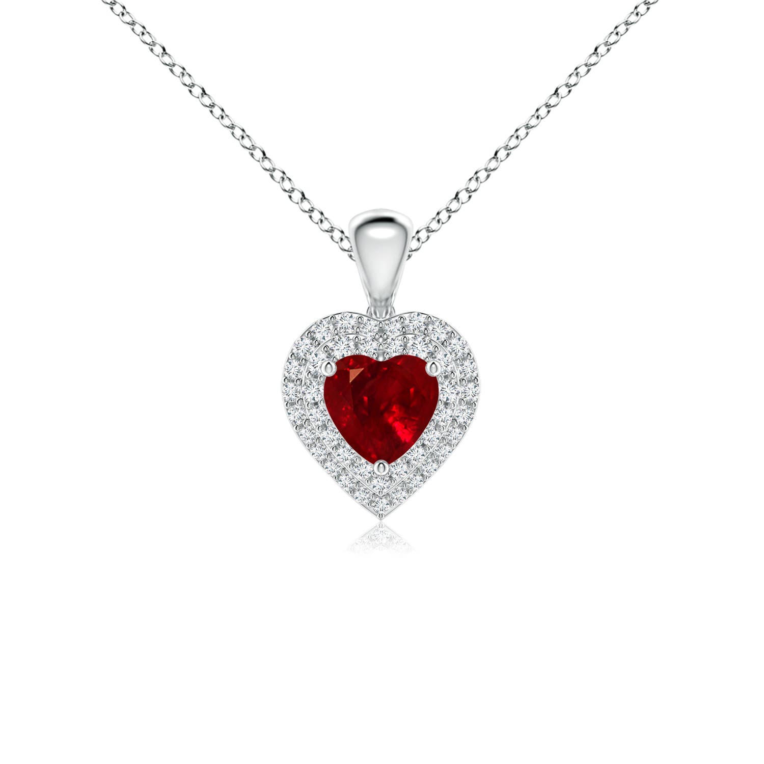 AAAA - Ruby / 0.94 CT / 14 KT White Gold