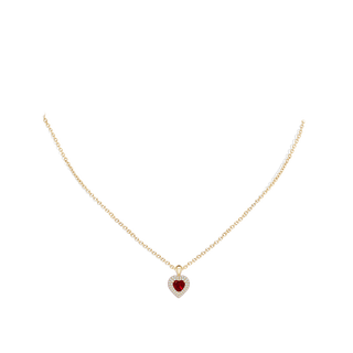Curb Chain Necklace - AA Rubies / 18