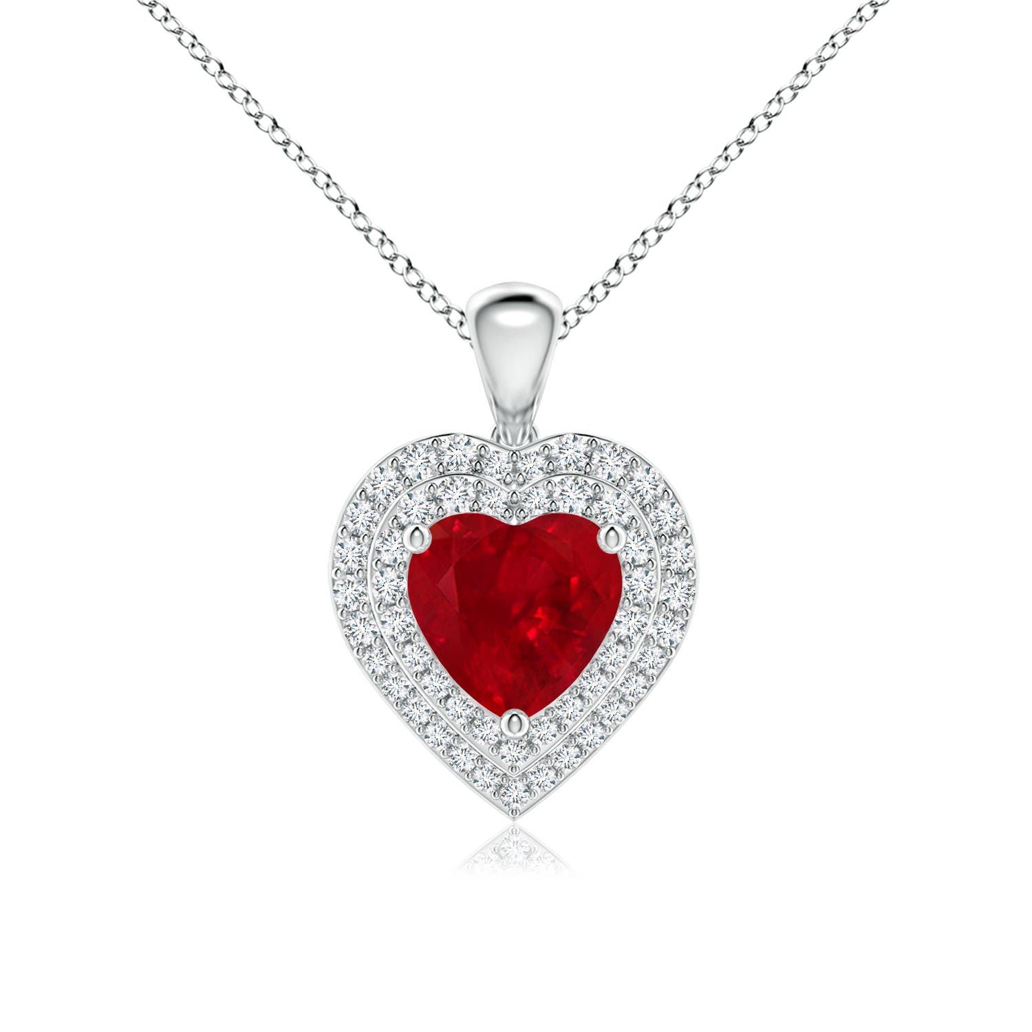 AAA - Ruby / 2.08 CT / 14 KT White Gold