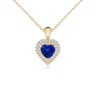 Sapphire and Diamond Tilted Heart Pendant | Angara