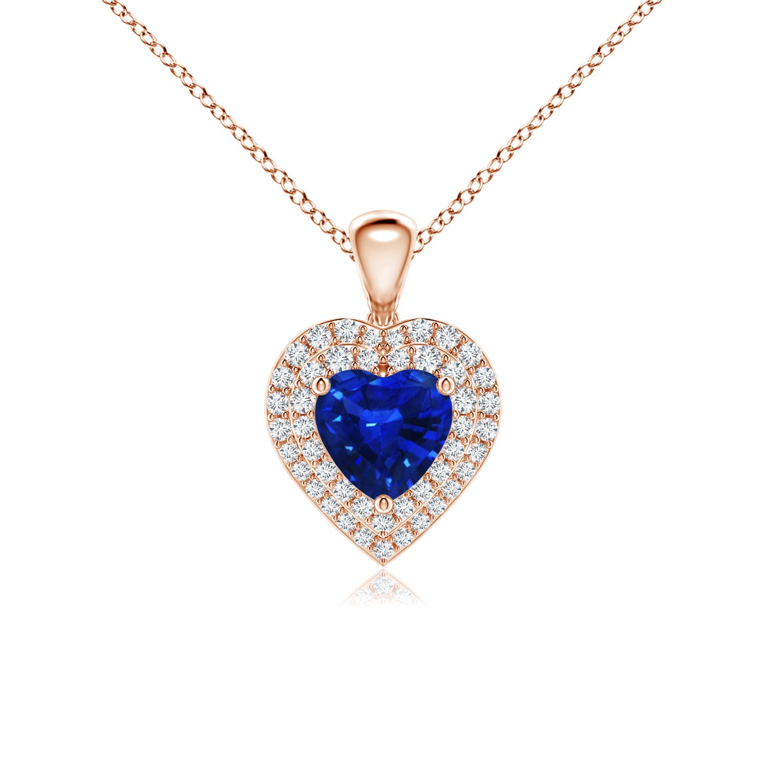 AAAA - Blue Sapphire / 1.3 CT / 14 KT Rose Gold