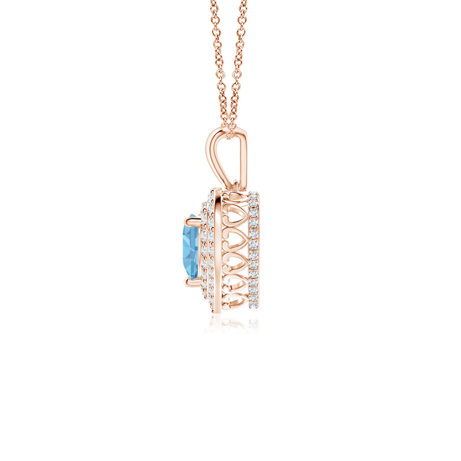 AA - Swiss Blue Topaz / 0.99 CT / 14 KT Rose Gold