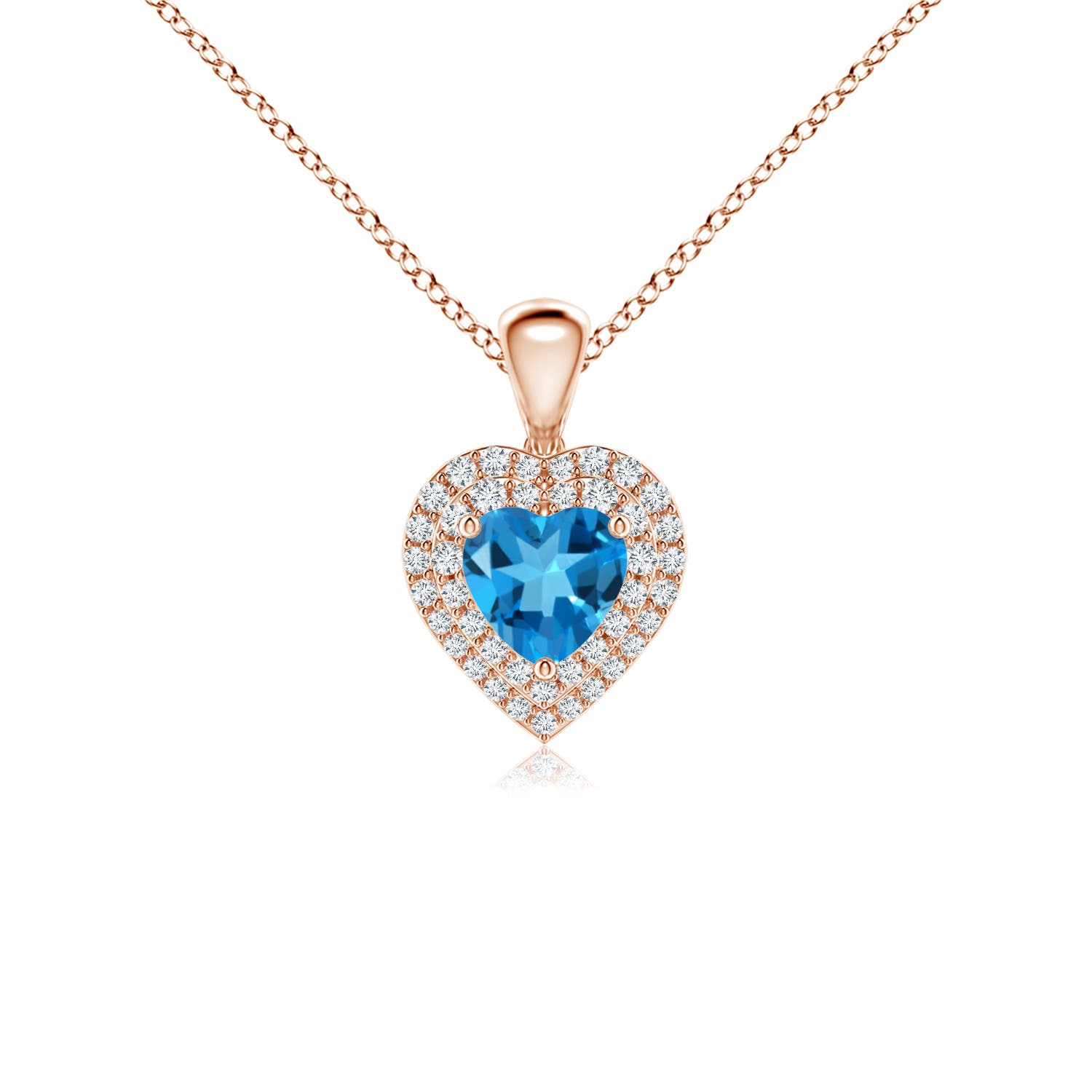 AAAA - Swiss Blue Topaz / 0.99 CT / 14 KT Rose Gold