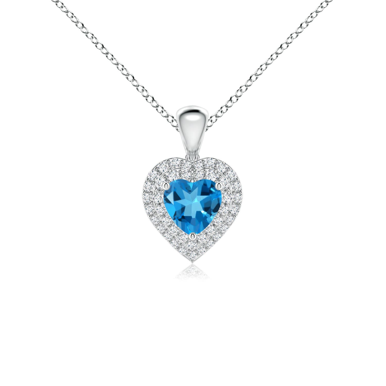 AAAA - Swiss Blue Topaz / 0.99 CT / 14 KT White Gold