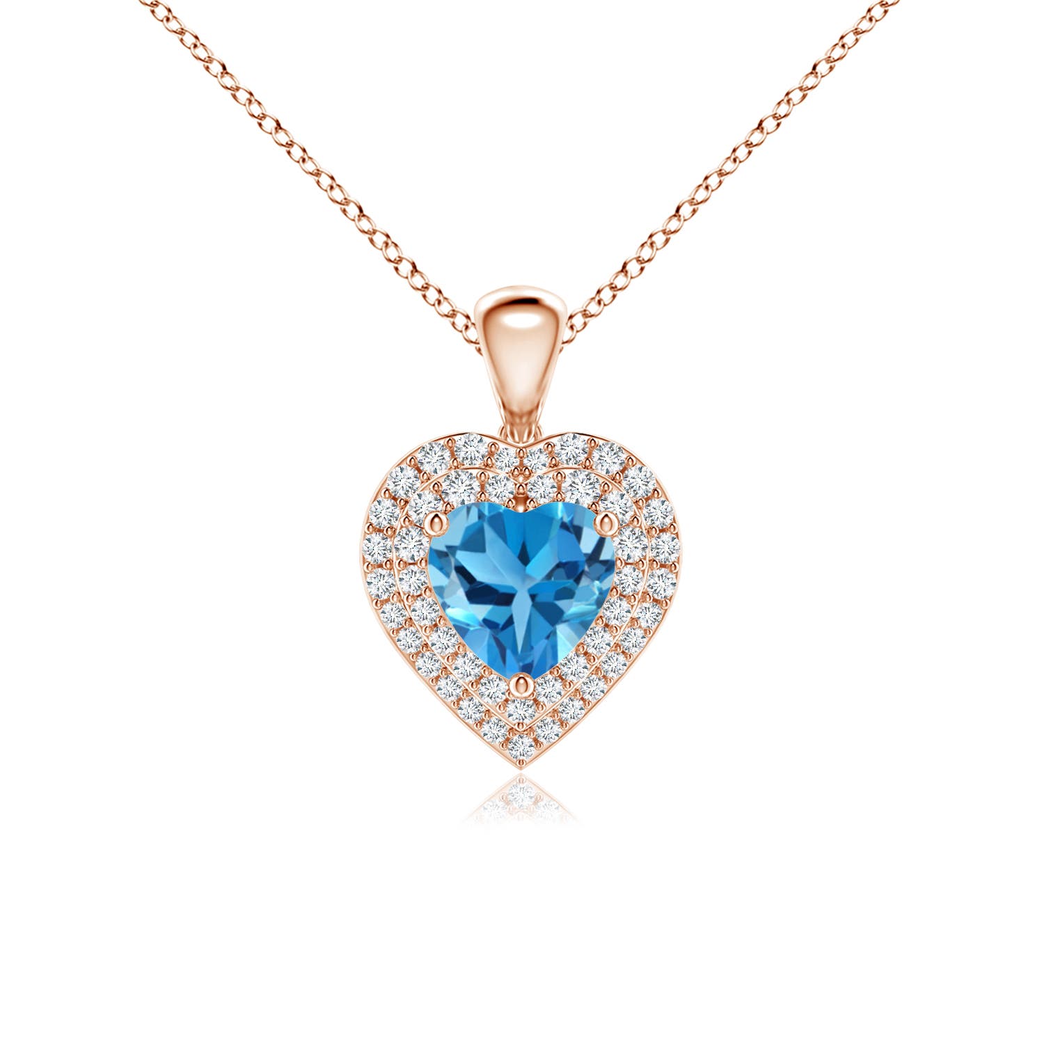 AAA - Swiss Blue Topaz / 1.37 CT / 14 KT Rose Gold