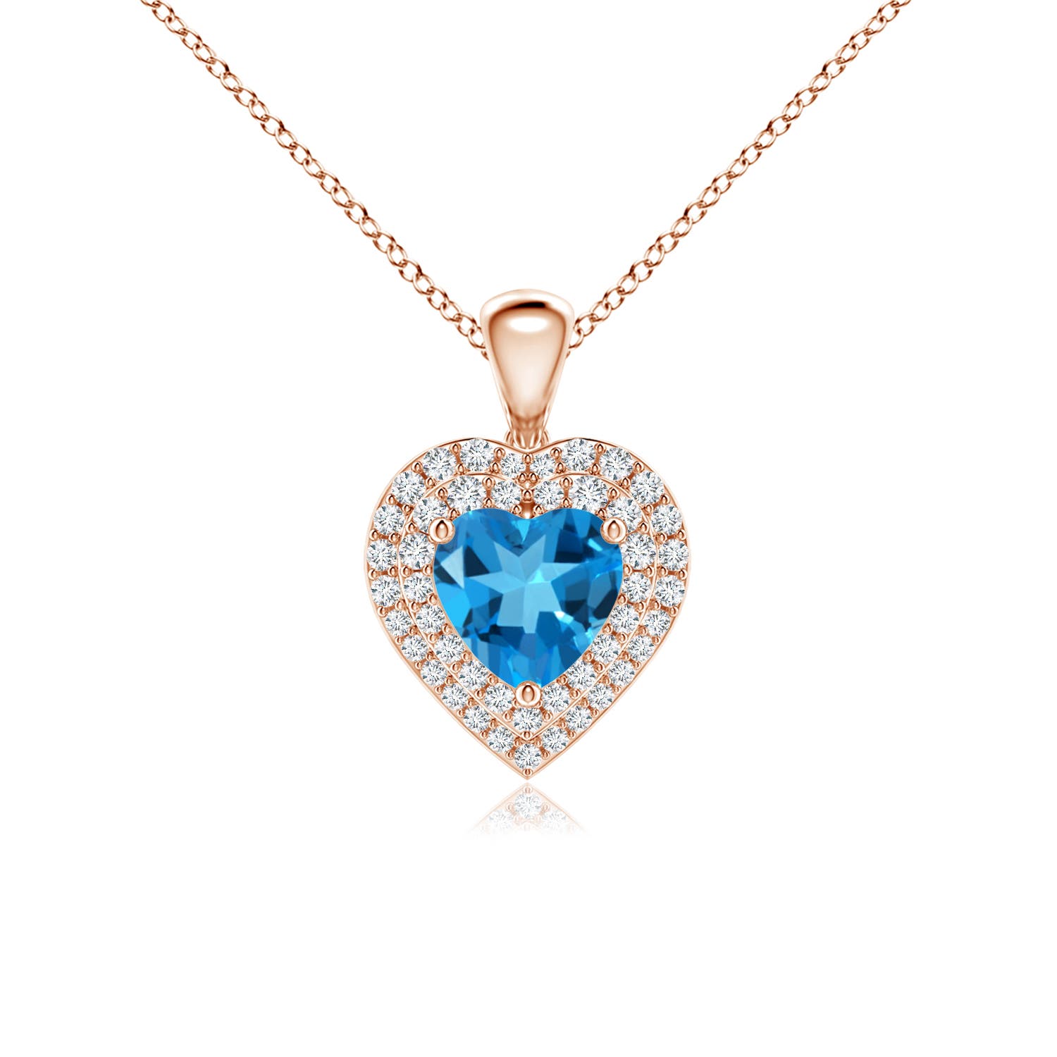 AAAA - Swiss Blue Topaz / 1.37 CT / 14 KT Rose Gold