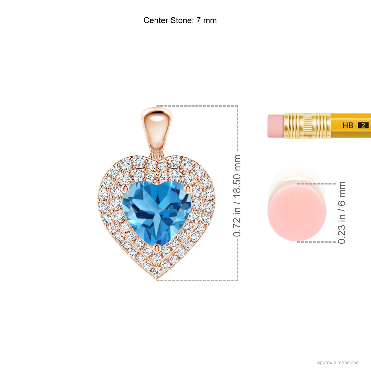 AAA - Swiss Blue Topaz / 1.91 CT / 14 KT Rose Gold