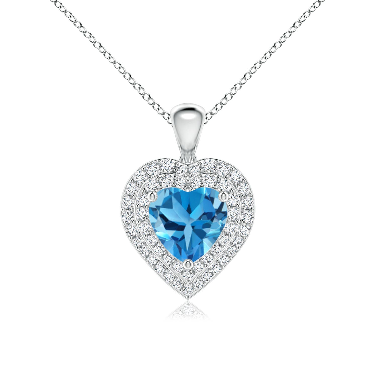 AAA - Swiss Blue Topaz / 1.91 CT / 14 KT White Gold