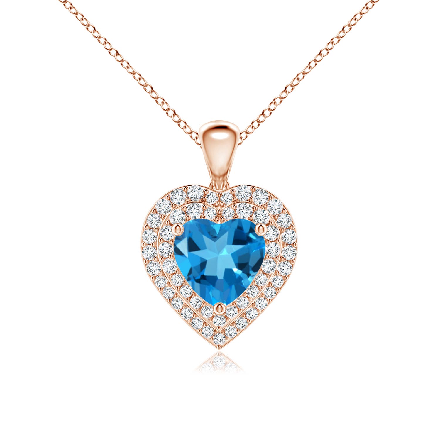 AAAA - Swiss Blue Topaz / 1.91 CT / 14 KT Rose Gold