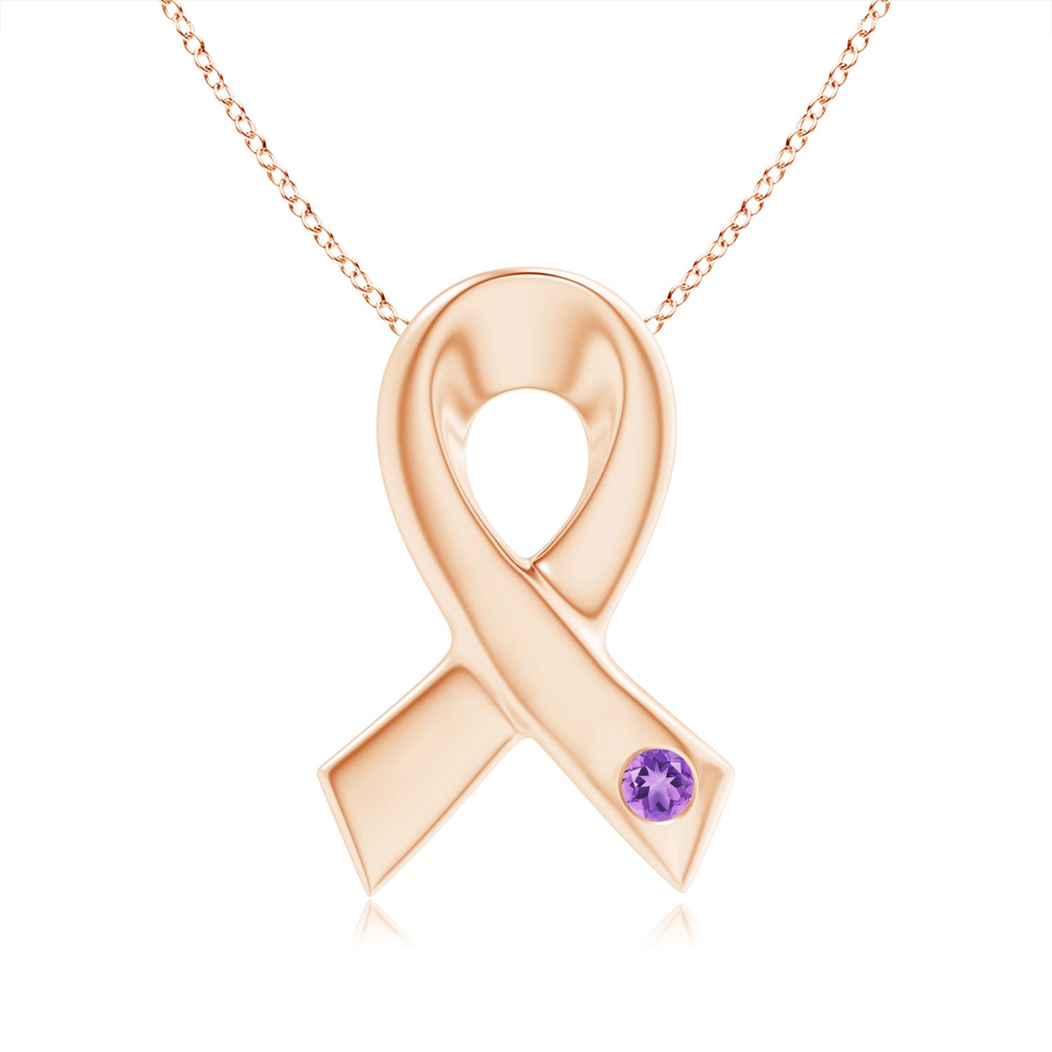 A - Amethyst / 0.06 CT / 14 KT Rose Gold