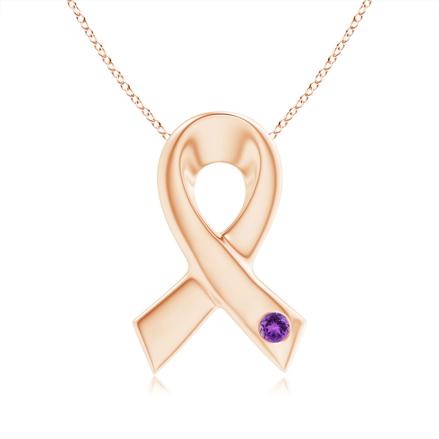 AAA - Amethyst / 0.06 CT / 14 KT Rose Gold