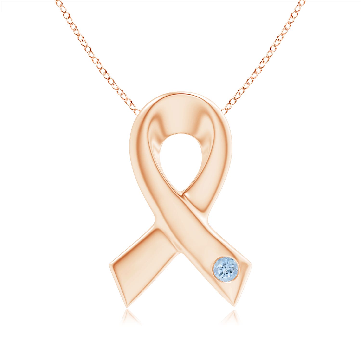 AA - Aquamarine / 0.06 CT / 14 KT Rose Gold