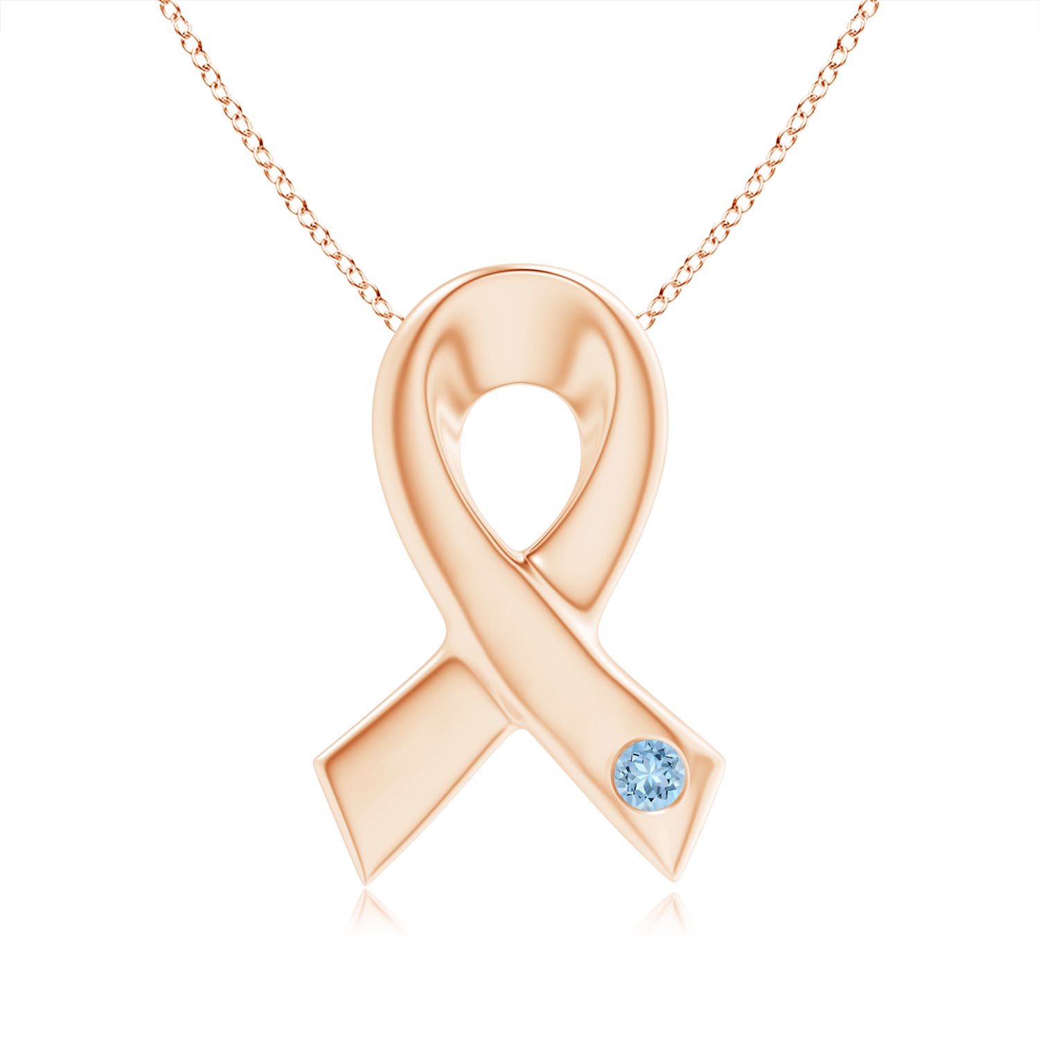 AAA - Aquamarine / 0.06 CT / 14 KT Rose Gold