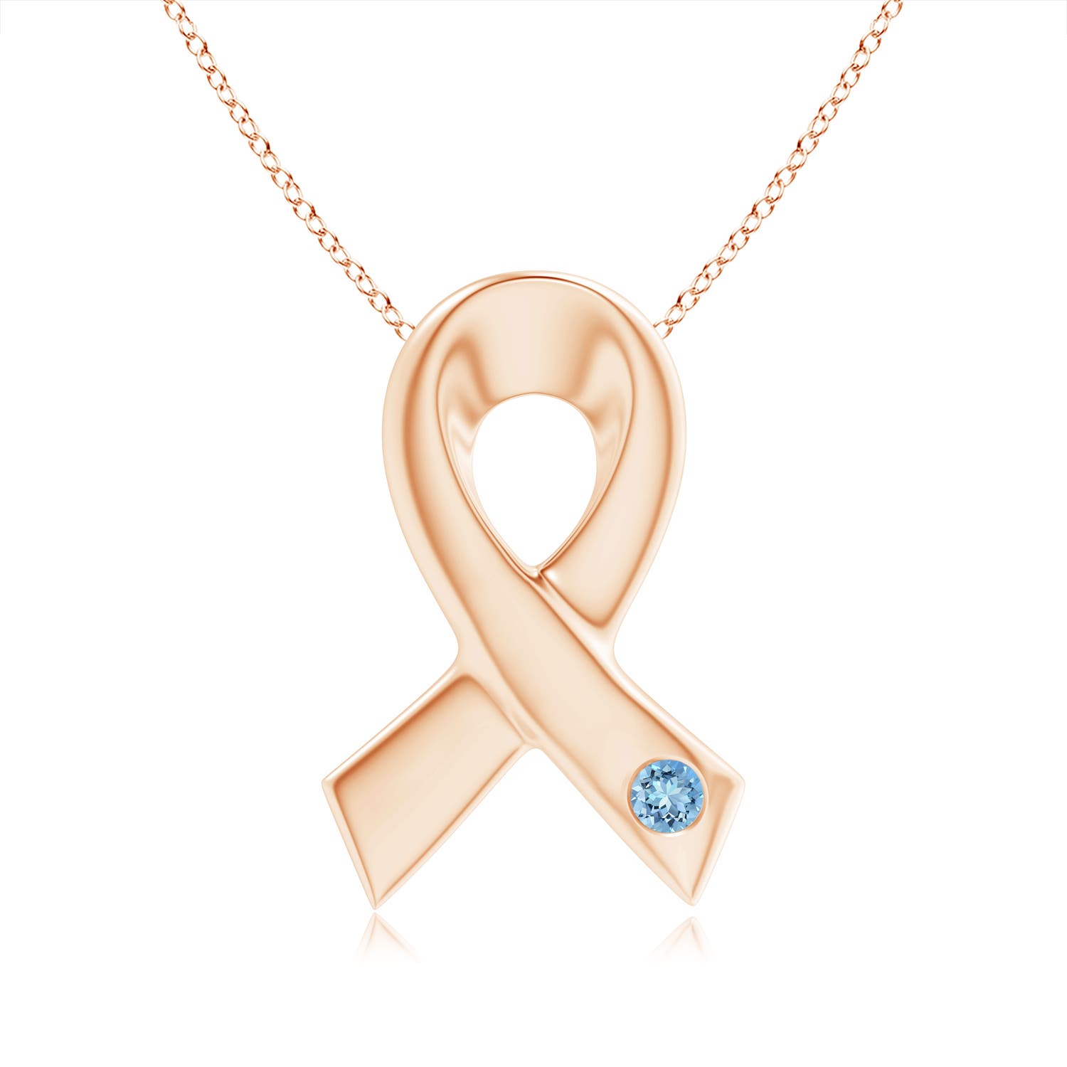 AAAA - Aquamarine / 0.06 CT / 14 KT Rose Gold