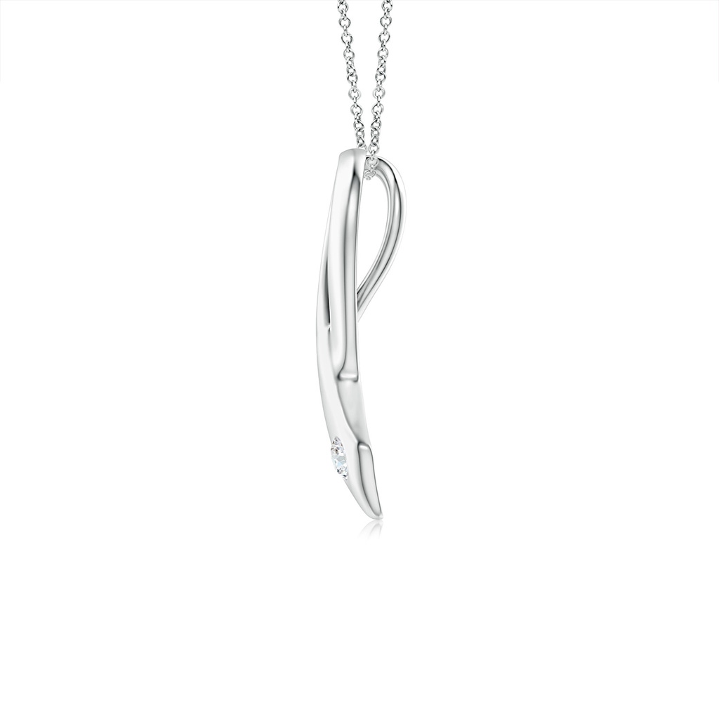2.45mm GVS2 Gypsy-Set Round Diamond Ribbon Pendant in S999 Silver - side_1