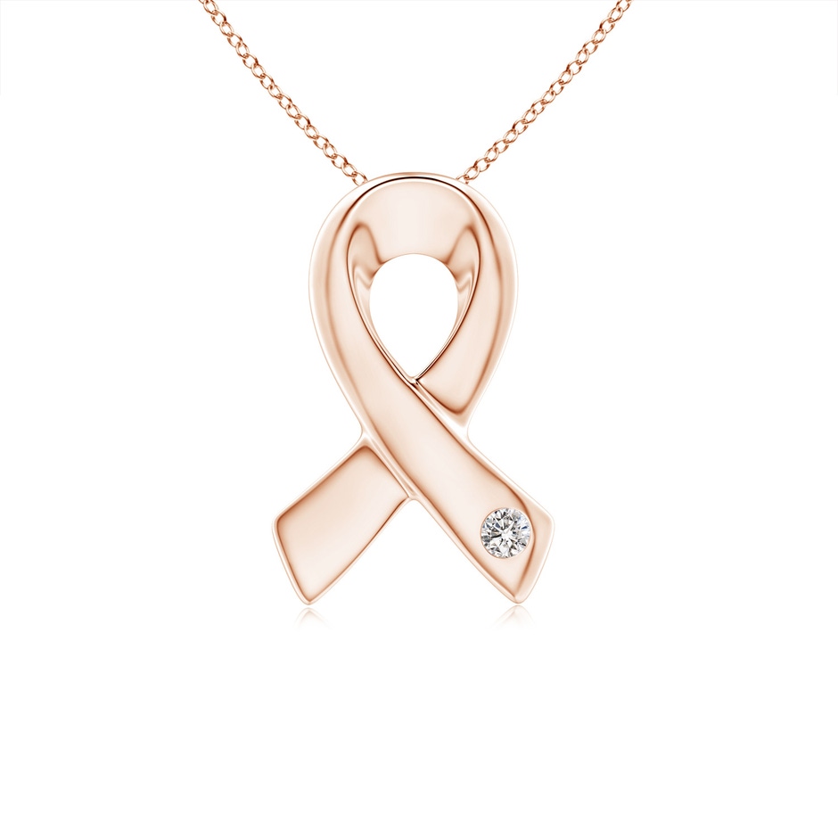 2.45mm IJI1I2 Gypsy-Set Round Diamond Ribbon Pendant in Rose Gold 