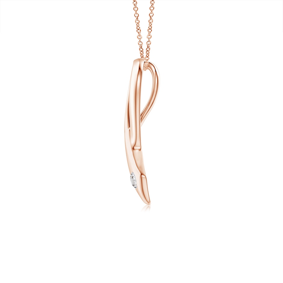 2.45mm IJI1I2 Gypsy-Set Round Diamond Ribbon Pendant in Rose Gold side-1