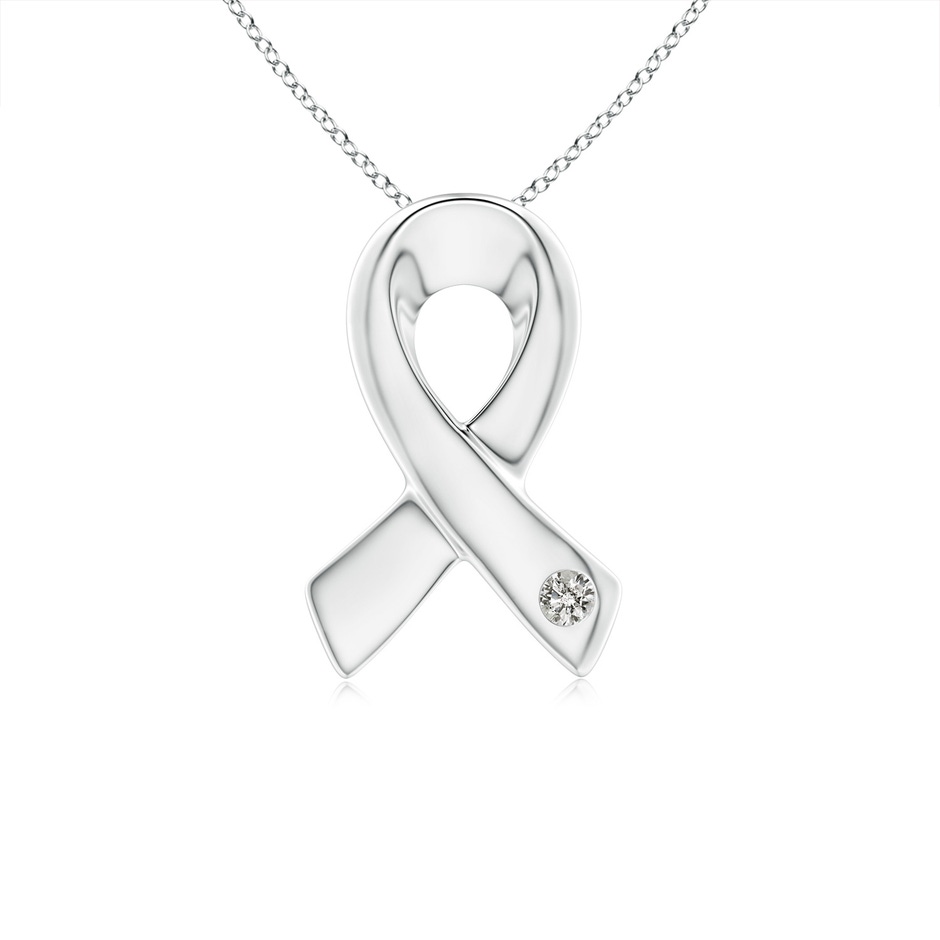 2.45mm KI3 Gypsy-Set Round Diamond Ribbon Pendant in S999 Silver 