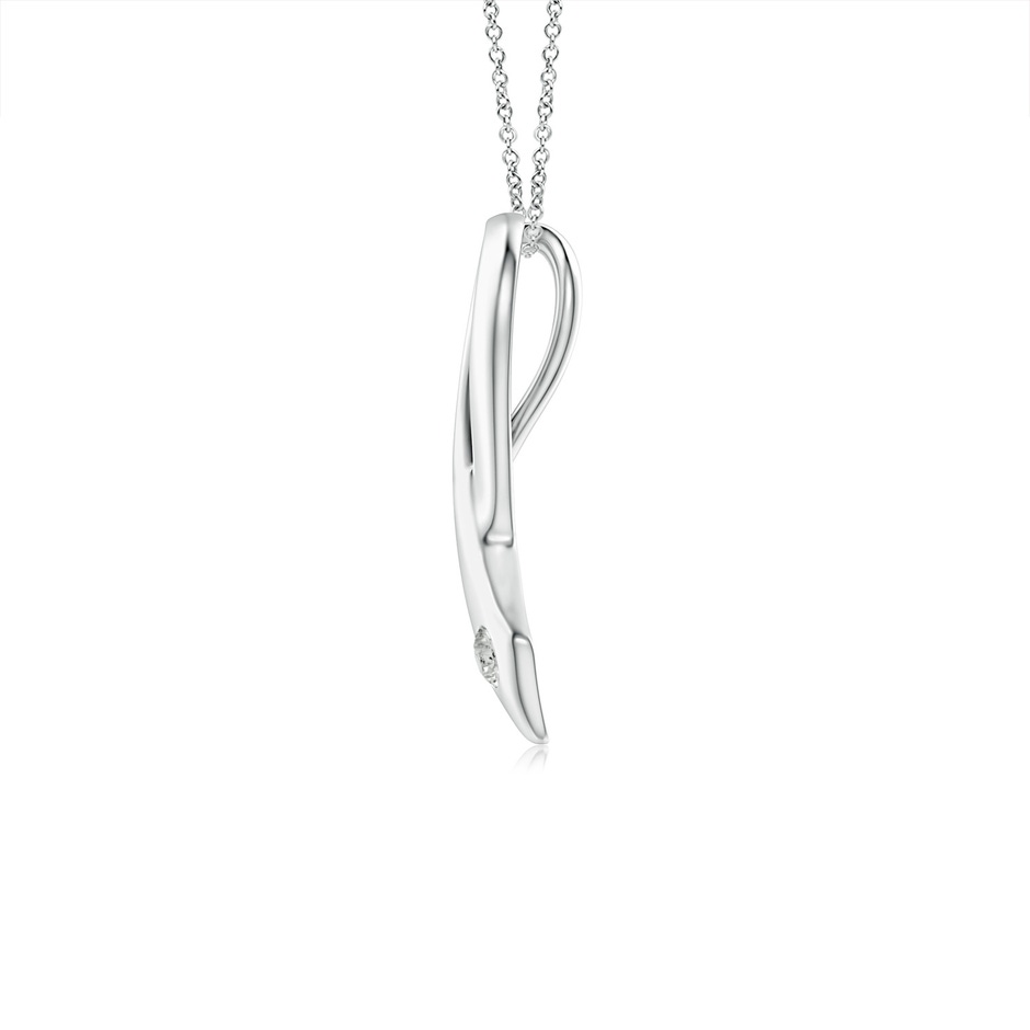 2.45mm KI3 Gypsy-Set Round Diamond Ribbon Pendant in S999 Silver side-1