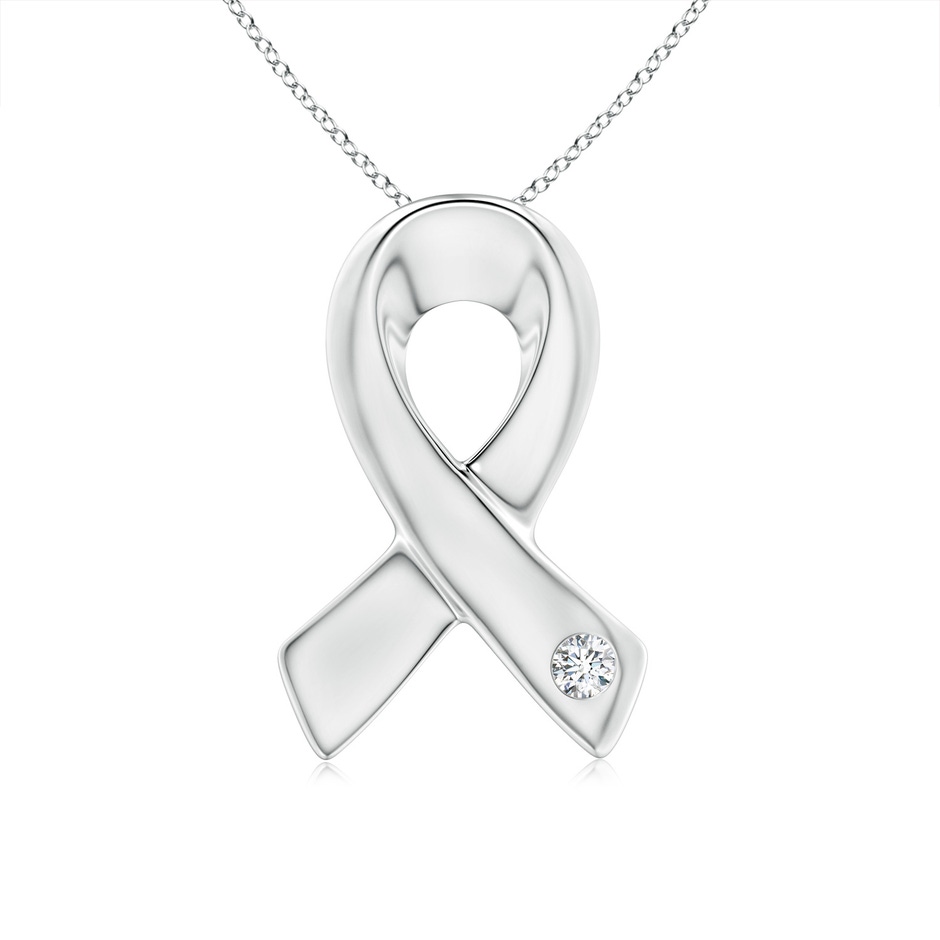 2.9mm GVS2 Gypsy-Set Round Diamond Ribbon Pendant in White Gold 