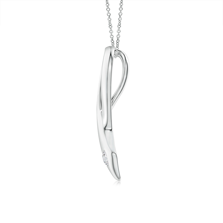 2.9mm HSI2 Gypsy-Set Round Diamond Ribbon Pendant in S999 Silver side-1