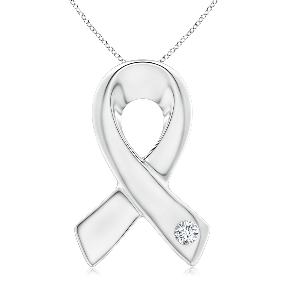 3.5mm GVS2 Gypsy-Set Round Diamond Ribbon Pendant in S999 Silver 