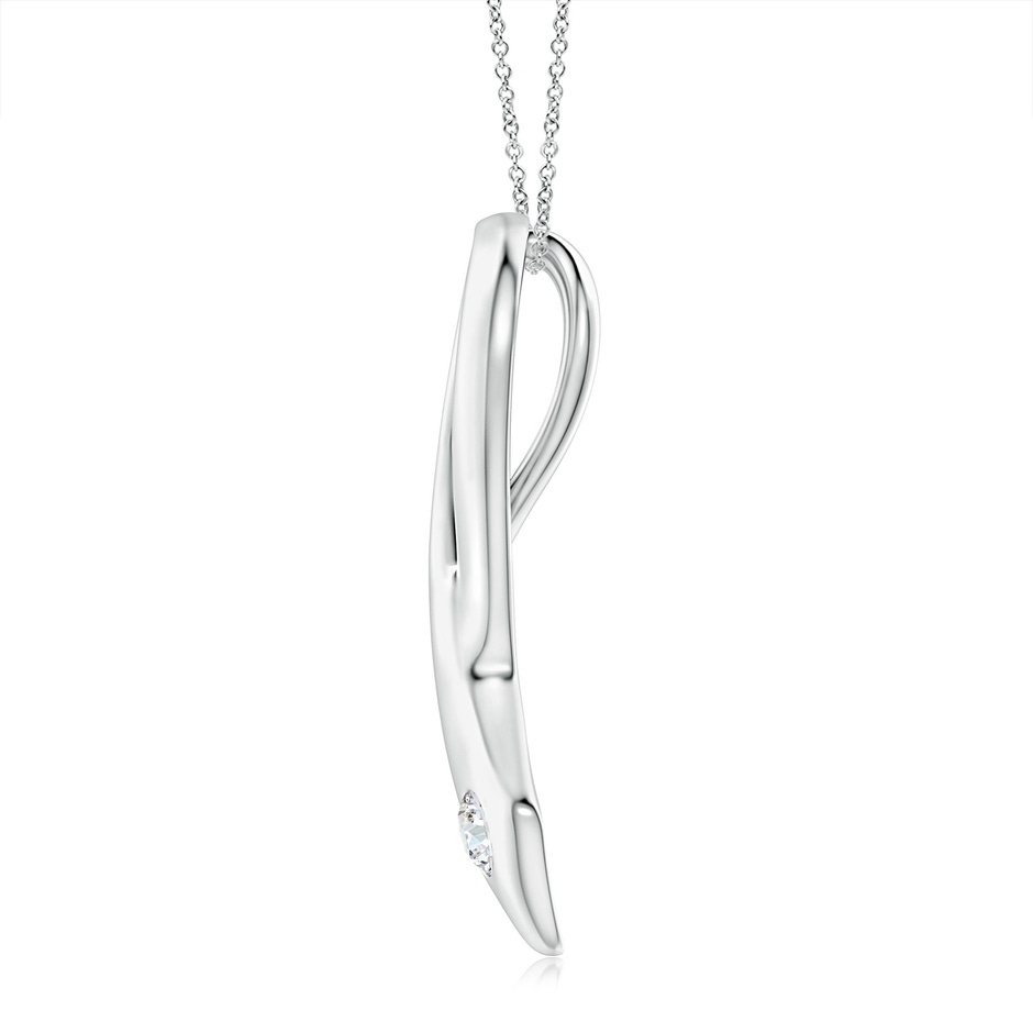 3.5mm GVS2 Gypsy-Set Round Diamond Ribbon Pendant in S999 Silver side-1