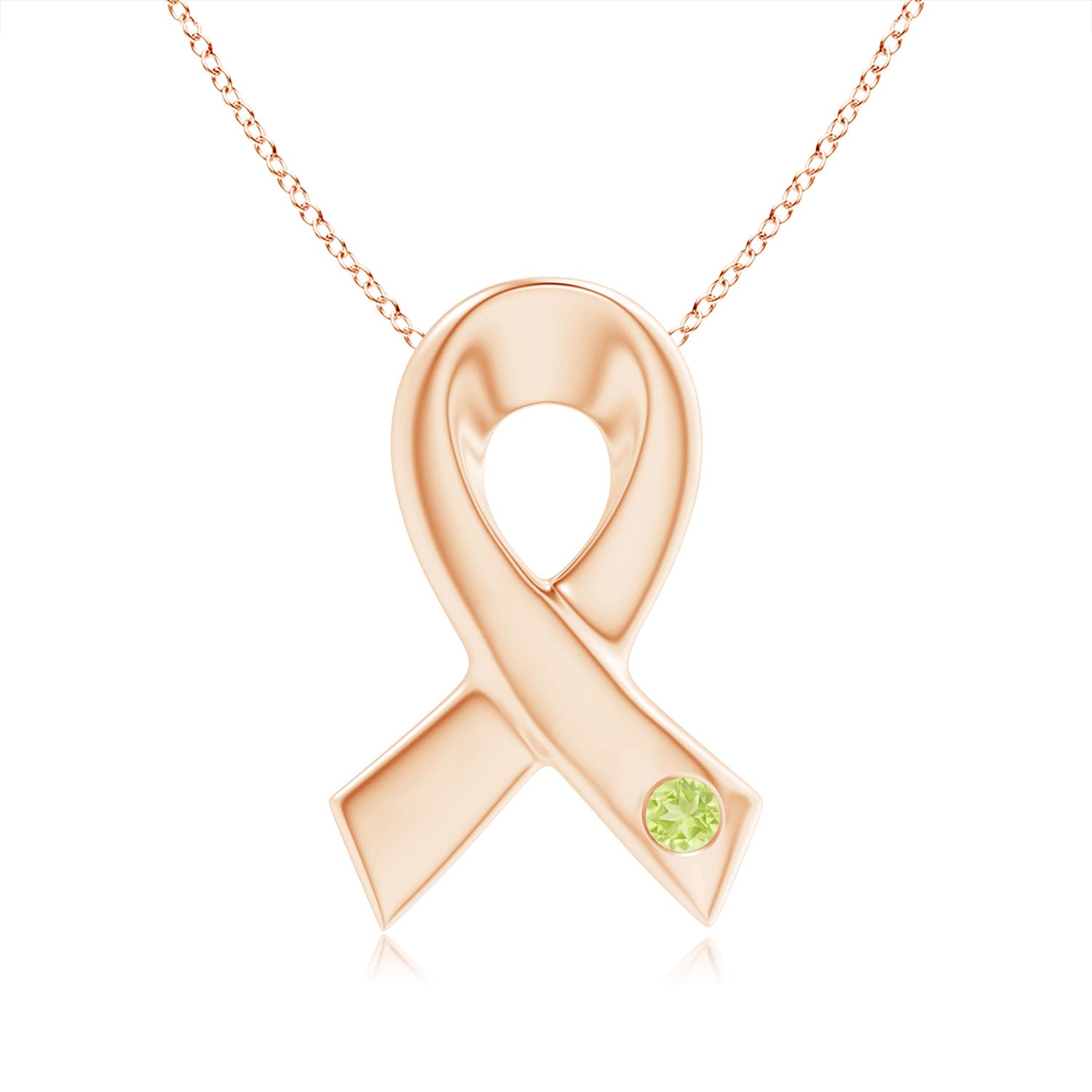 A - Peridot / 0.07 CT / 14 KT Rose Gold