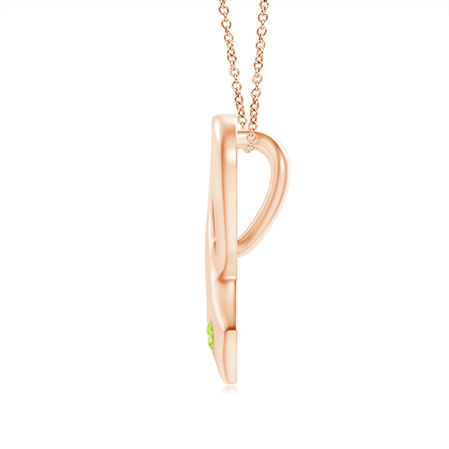 A - Peridot / 0.07 CT / 14 KT Rose Gold