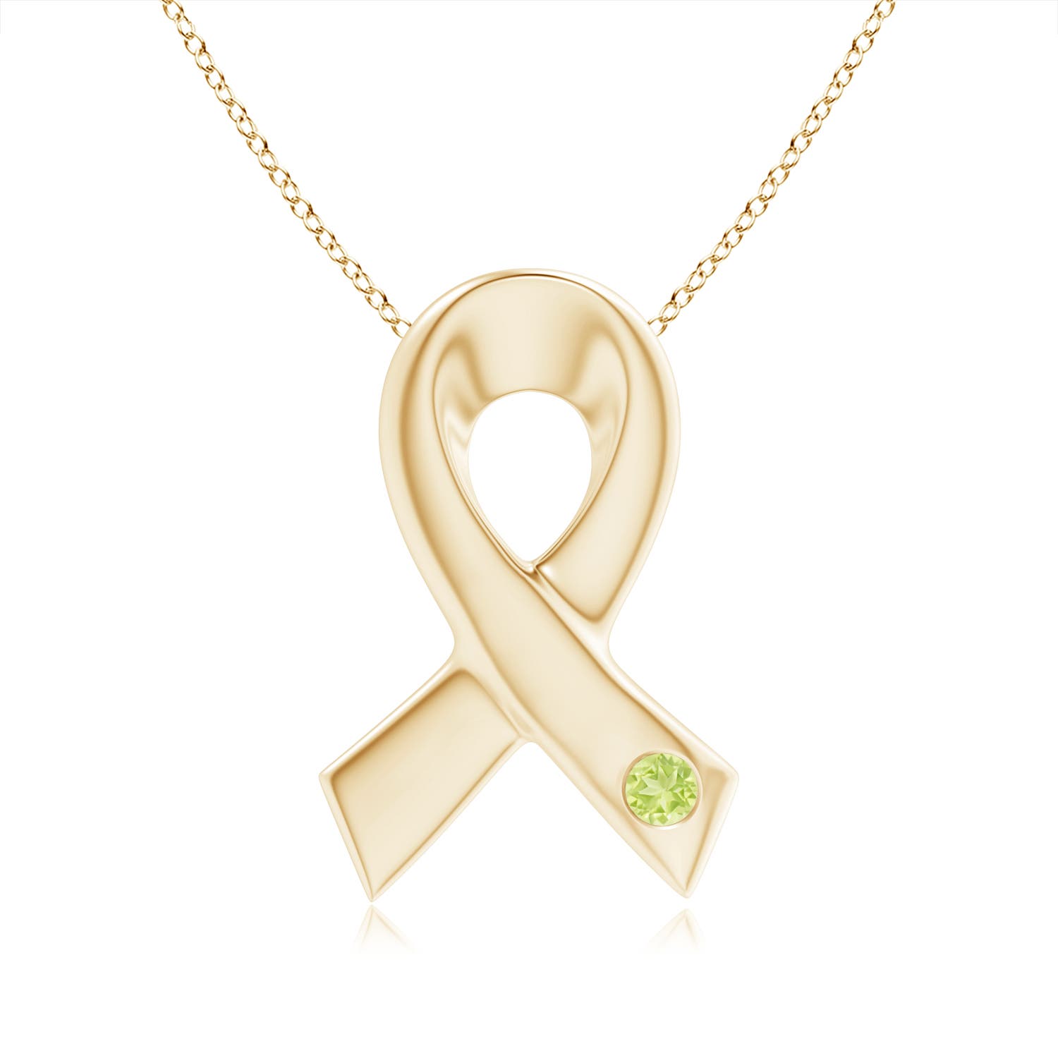 A - Peridot / 0.07 CT / 14 KT Yellow Gold