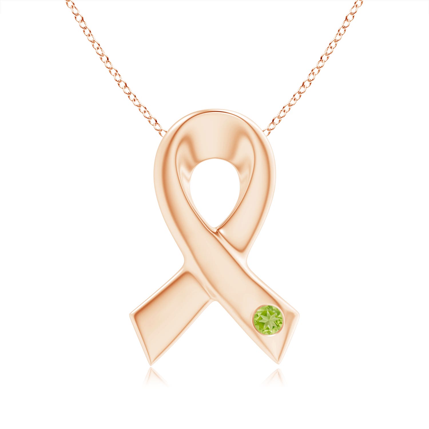 AA - Peridot / 0.07 CT / 14 KT Rose Gold