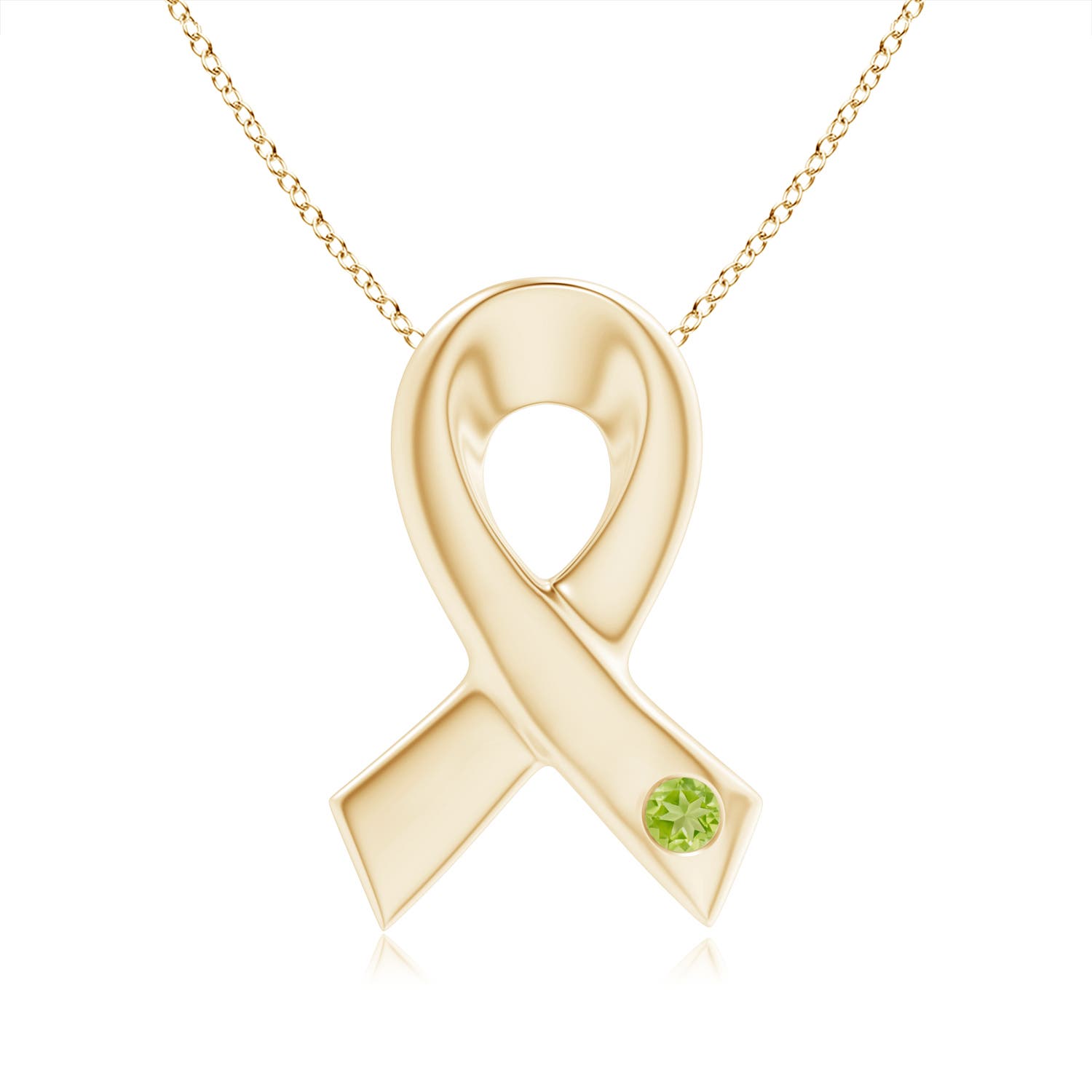 AA - Peridot / 0.07 CT / 14 KT Yellow Gold