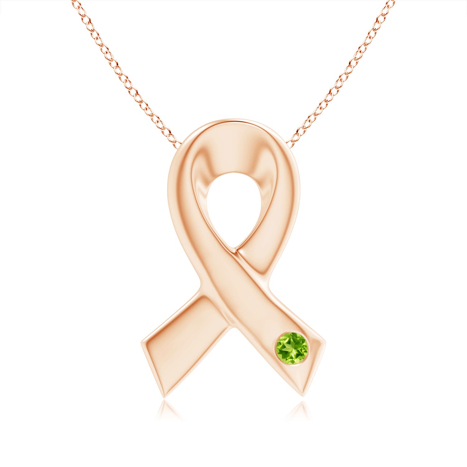 AAA - Peridot / 0.07 CT / 14 KT Rose Gold