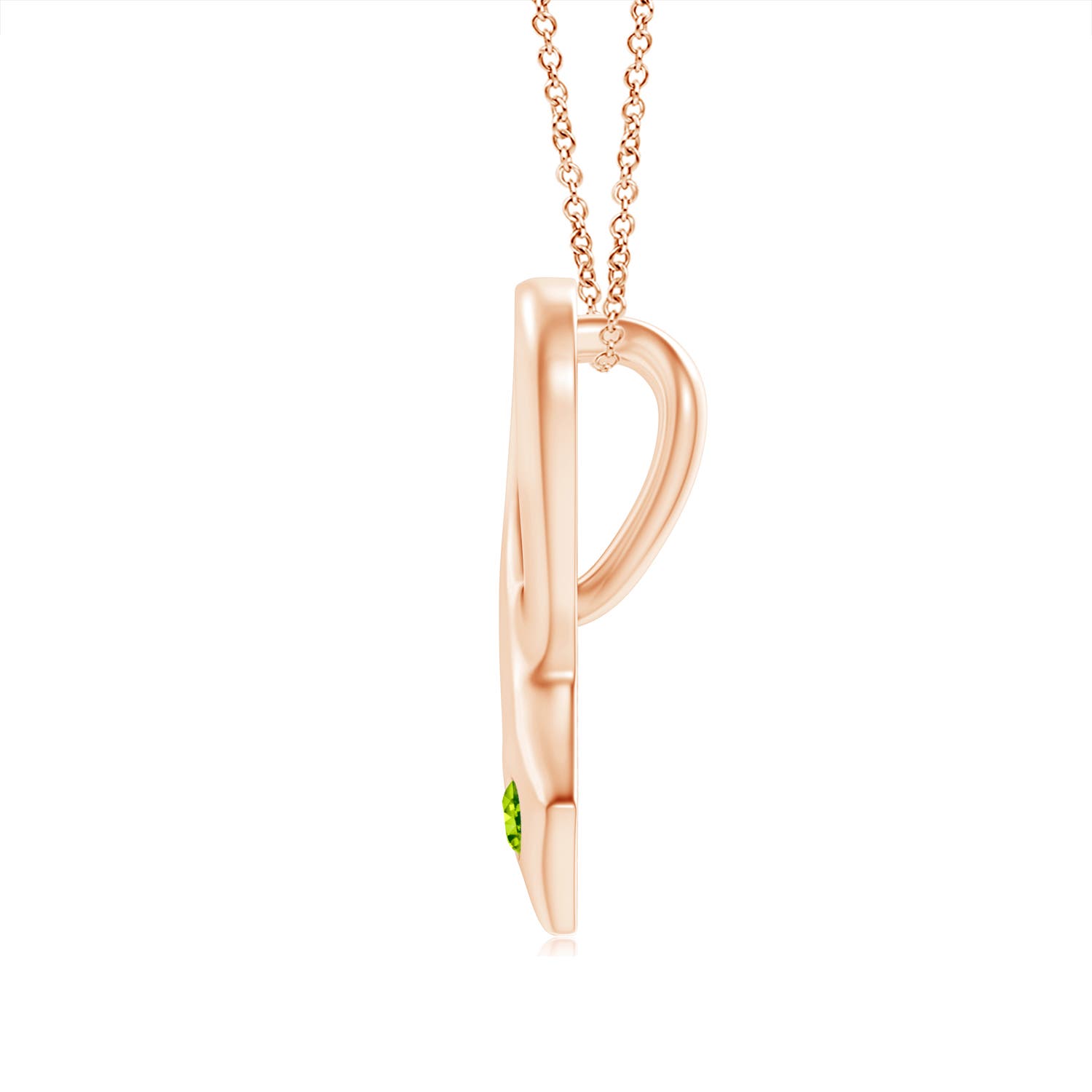 AAA - Peridot / 0.07 CT / 14 KT Rose Gold