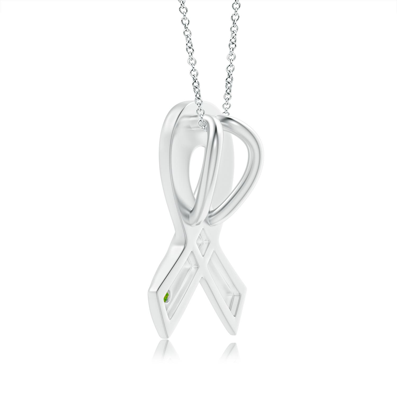 AAAA - Peridot / 0.07 CT / 14 KT White Gold