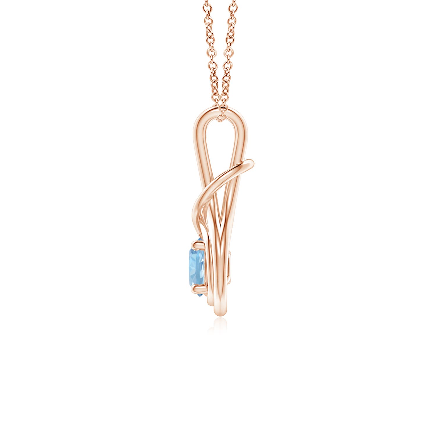 AAA - Aquamarine / 0.4 CT / 14 KT Rose Gold