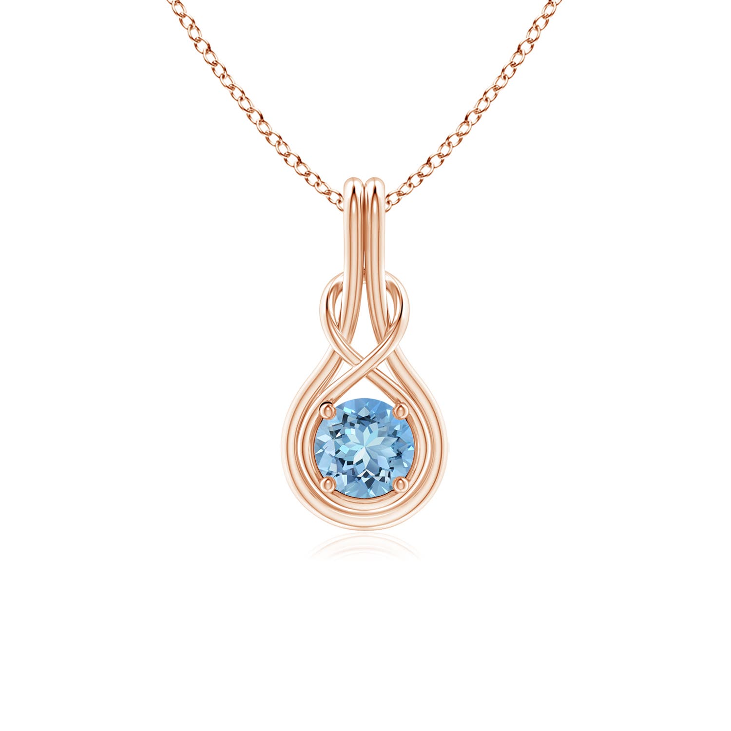 AAAA - Aquamarine / 0.4 CT / 14 KT Rose Gold