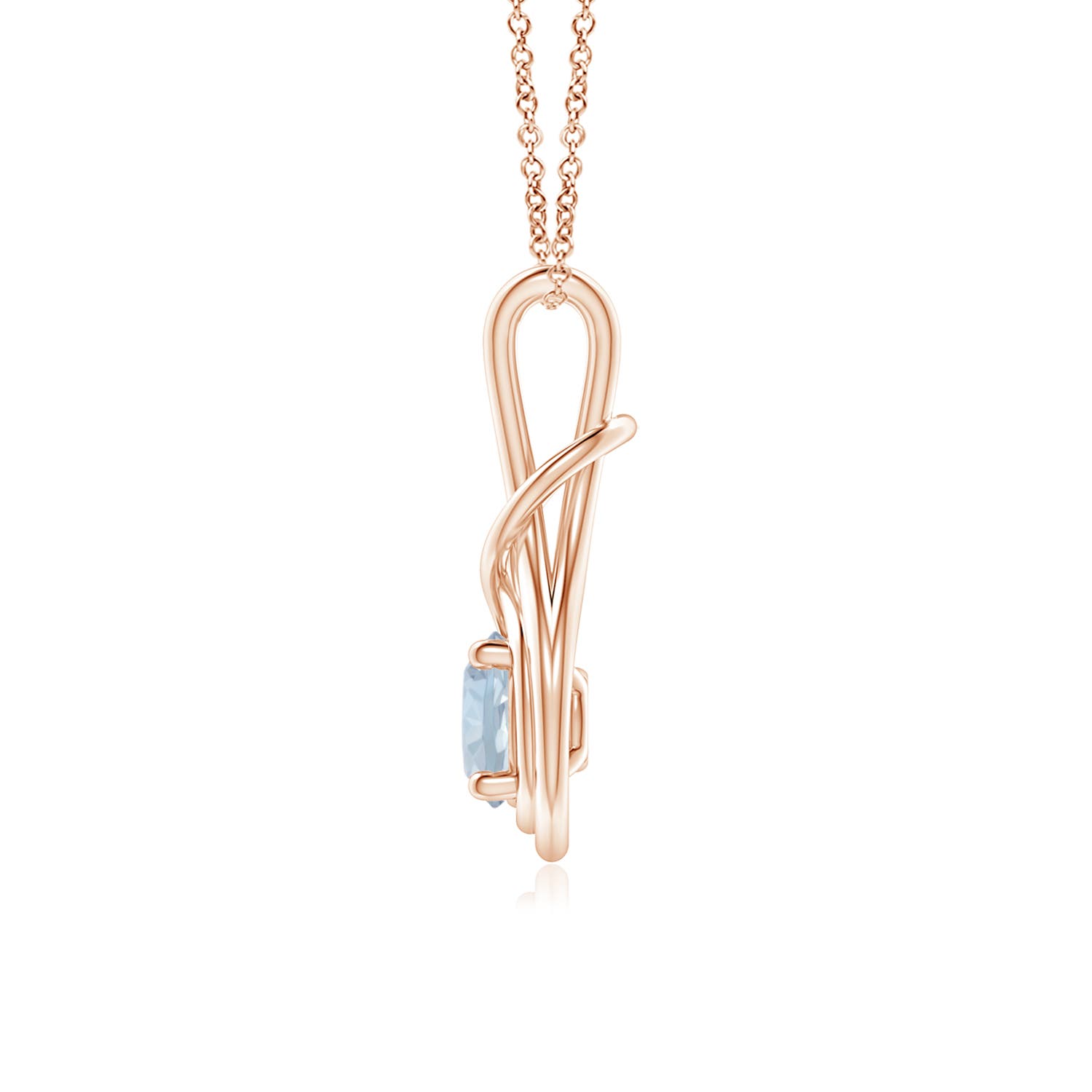 A - Aquamarine / 0.72 CT / 14 KT Rose Gold