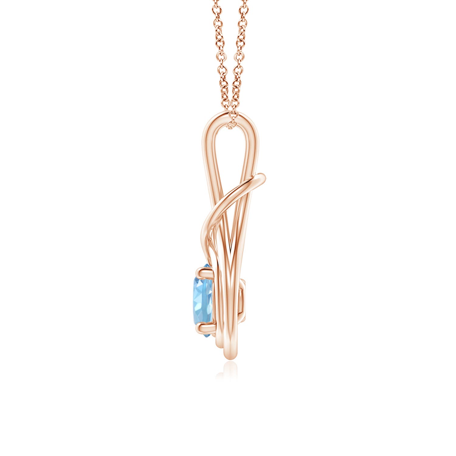 AAAA - Aquamarine / 0.72 CT / 14 KT Rose Gold