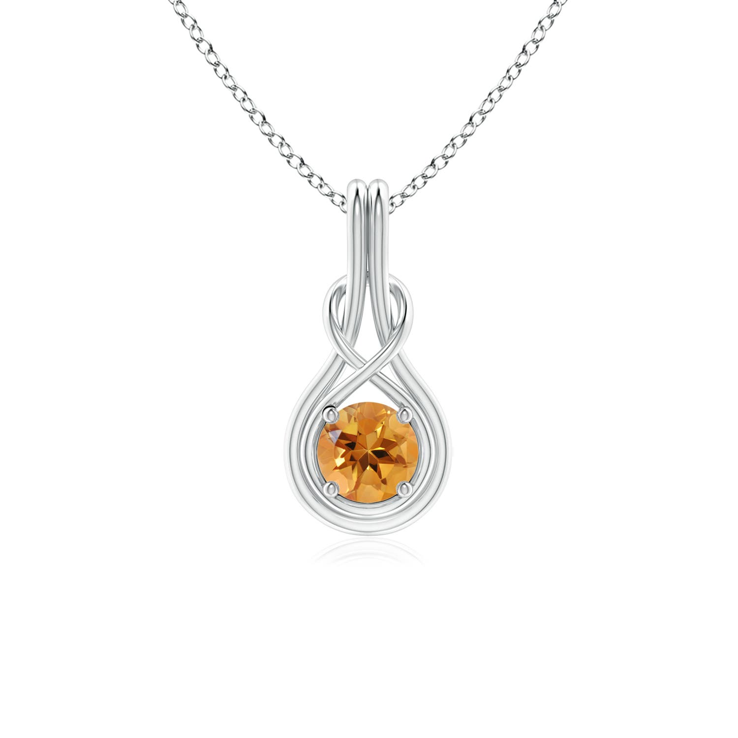 AA - Citrine / 0.45 CT / 14 KT White Gold