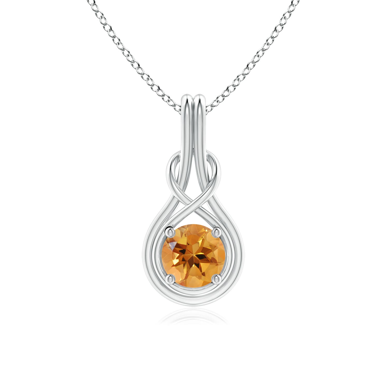 AA - Citrine / 0.7 CT / 14 KT White Gold