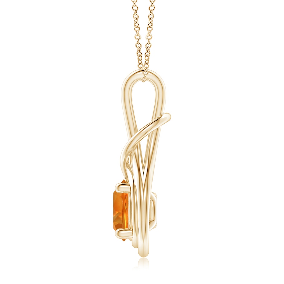 8mm AAAA Round Citrine Solitaire Infinity Knot Pendant in 18K Yellow Gold side 199